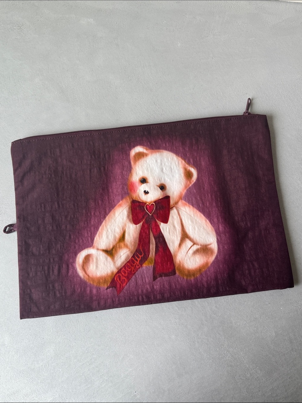 nwot baggu go pouch large 9.4” x 14” x 6” teddy bear